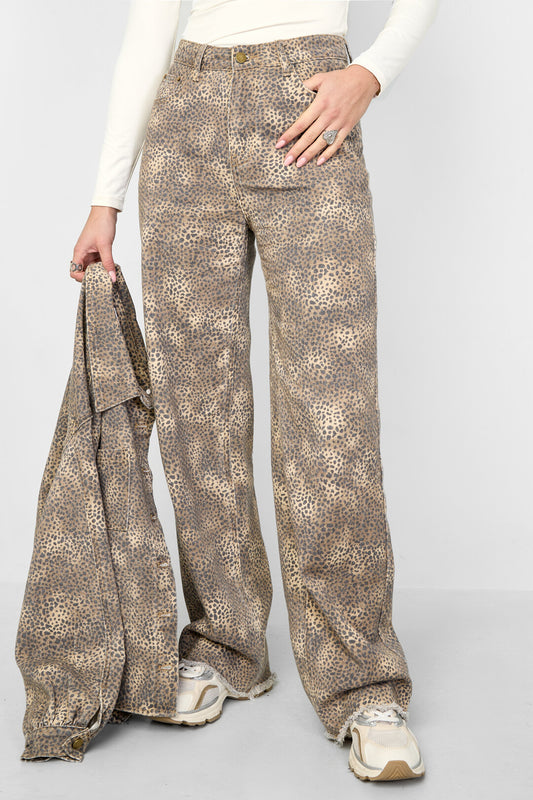 Jeans met Luipaardprint