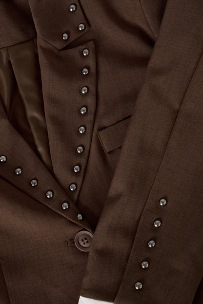 Cropped Blazer met Contrastdetail
