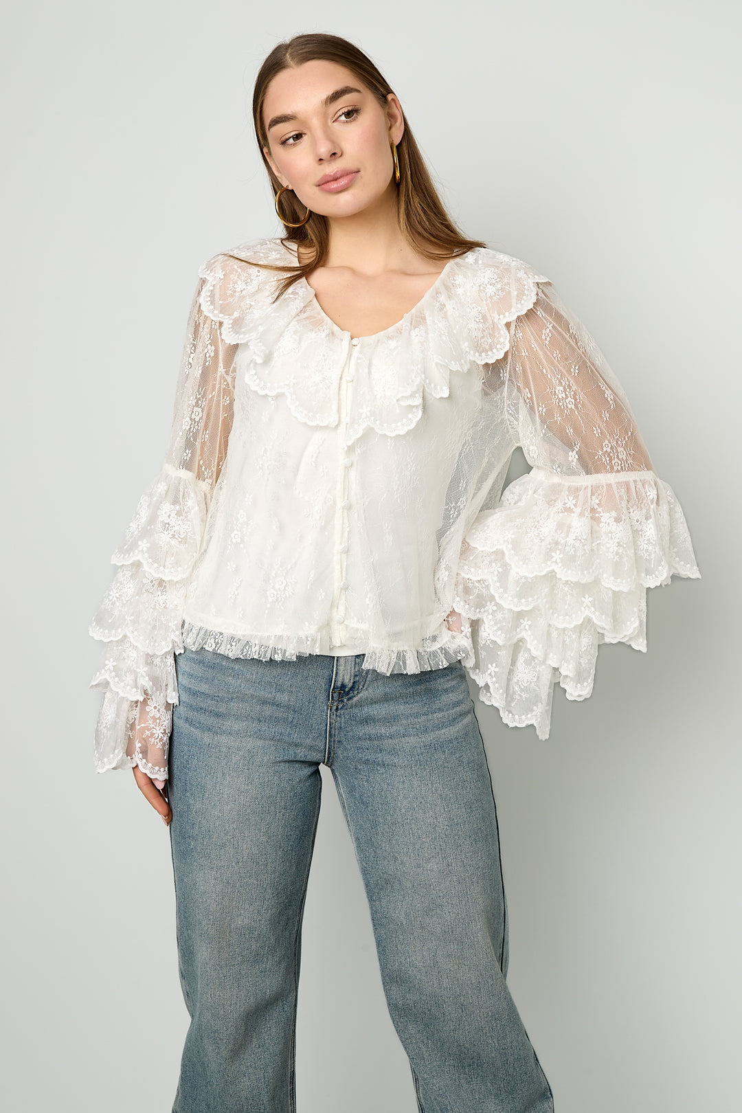 Blouse met Kantdetails
