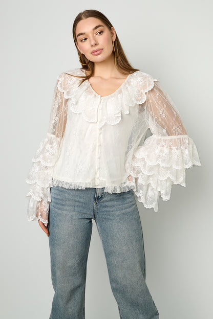 Blouse met Kantdetails