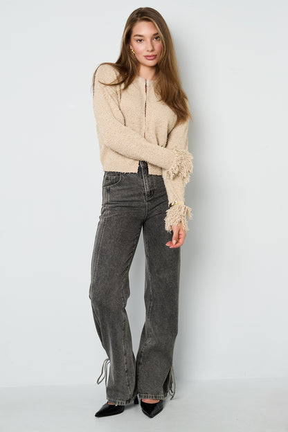 Gebreid Vest met Franje Details