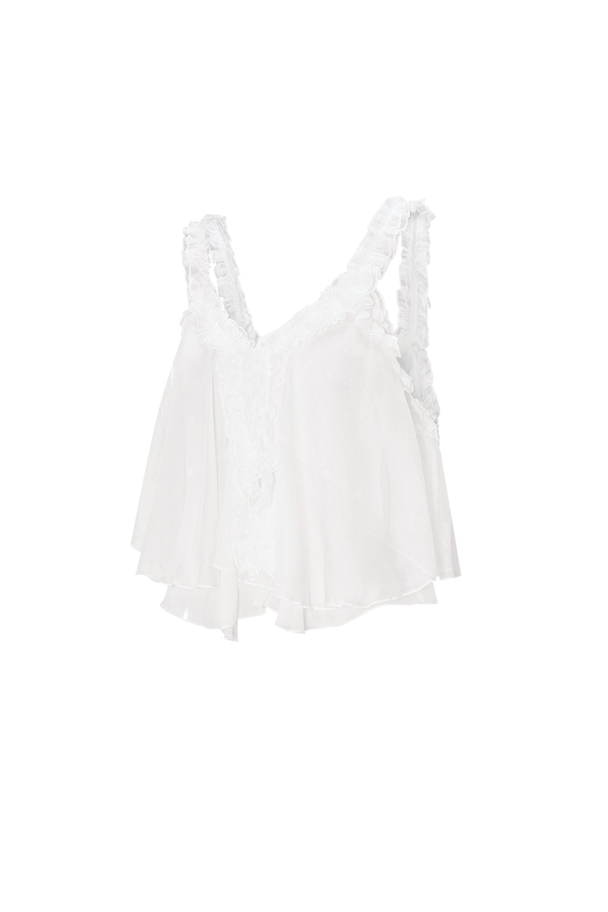 Witte Top met Ruches