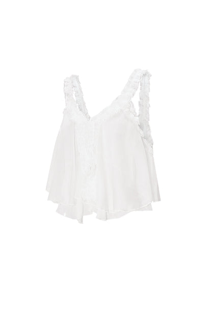 Witte Top met Ruches