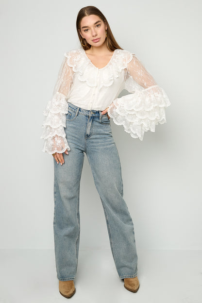 Blouse met Kantdetails