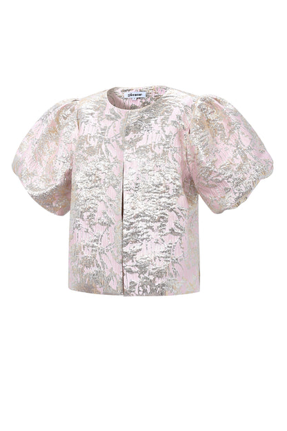 Top met Pofmouwen en Bloemenprint