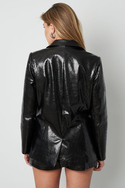Glanzende PU Blazer