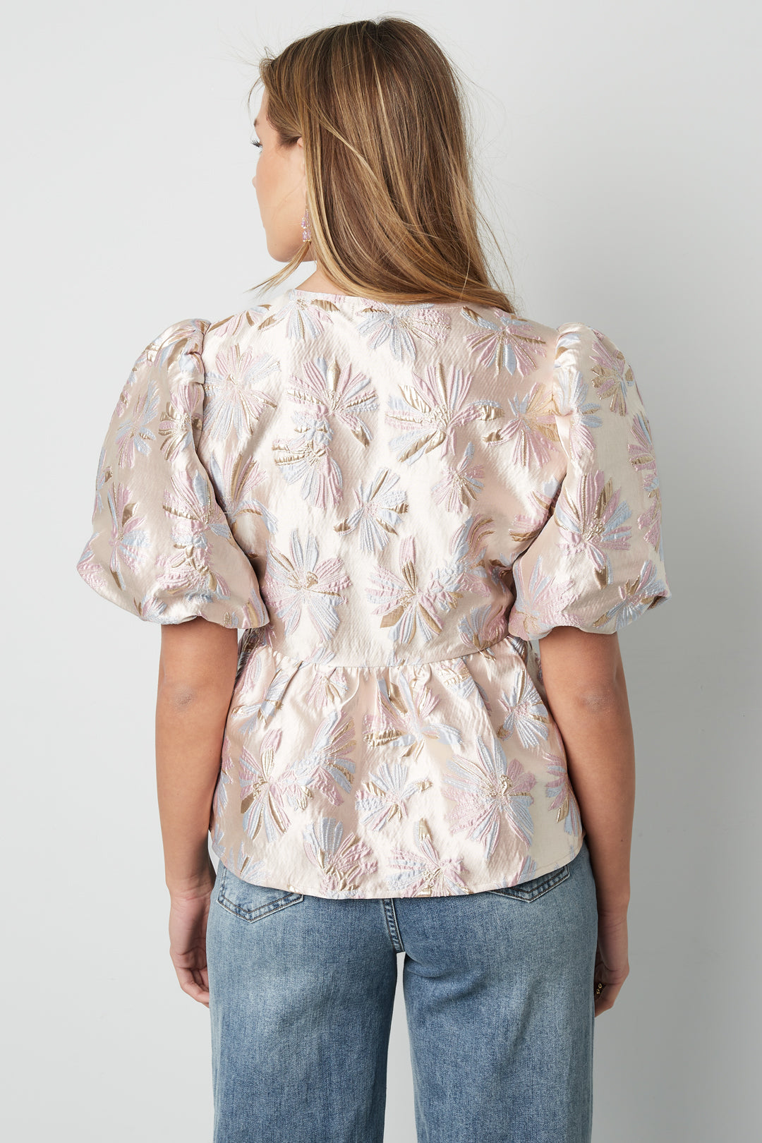 Top met Bloemenprint en Strikdetail