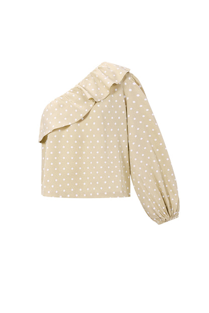 Elegante Off-Shoulder Top met Stippen