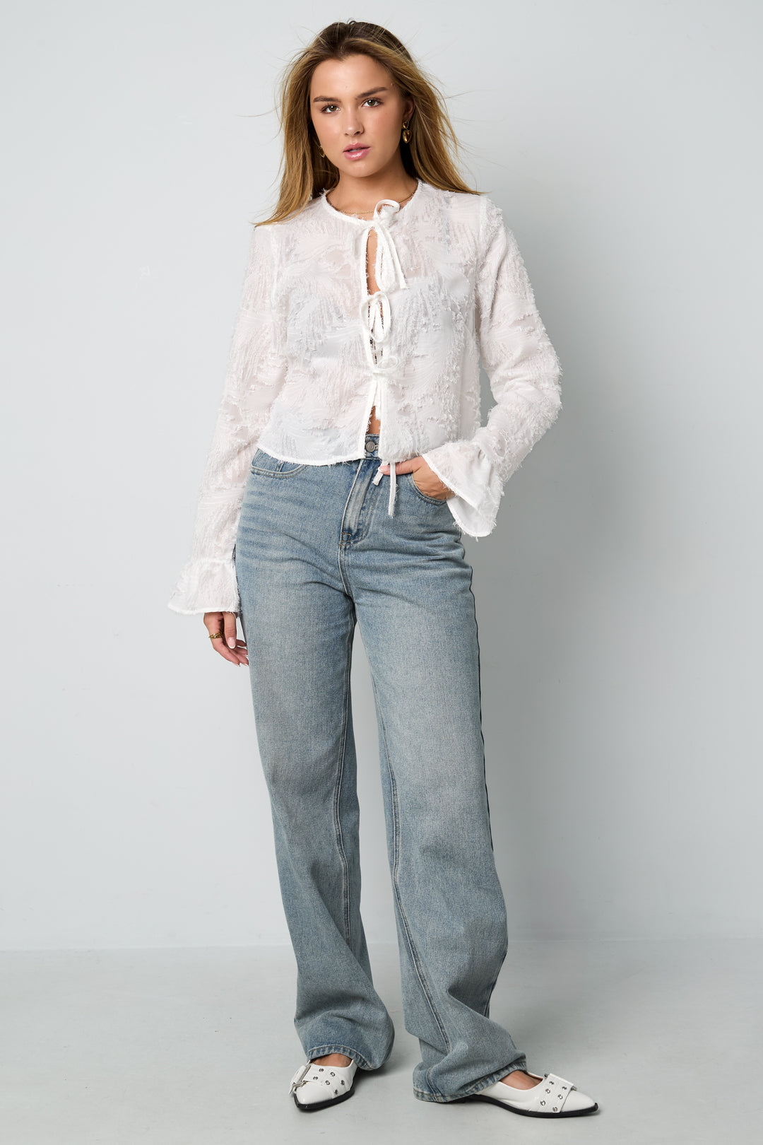Shirt met Strikdetail