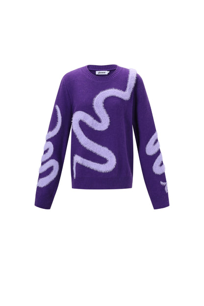 Gebreide Trui met Abstract Patroon