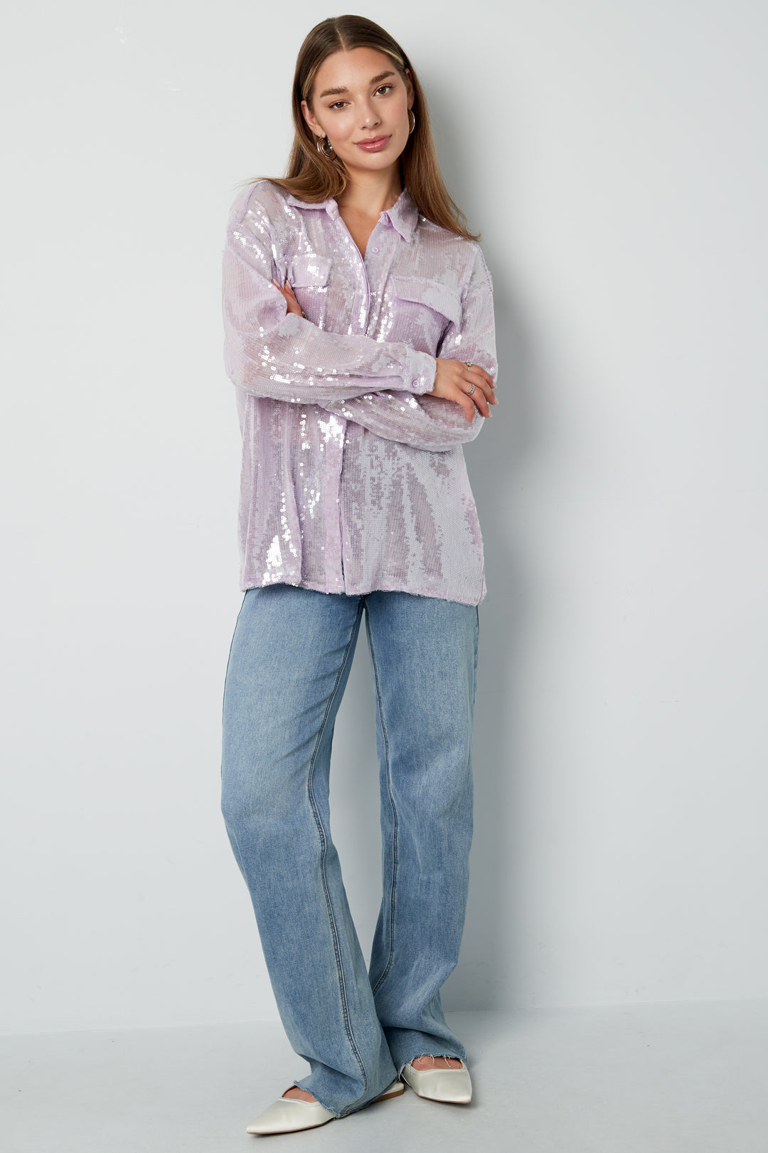 Elegante Glanzende Blouse