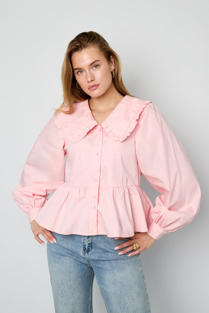 Casual Blouse met Pofmouwen