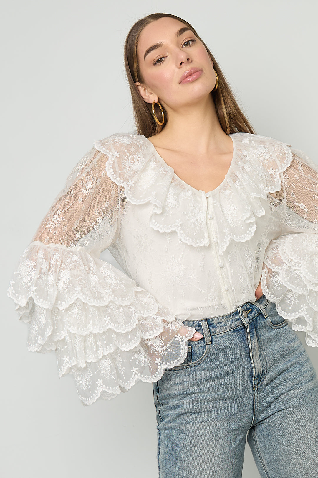 Blouse met Kantdetails