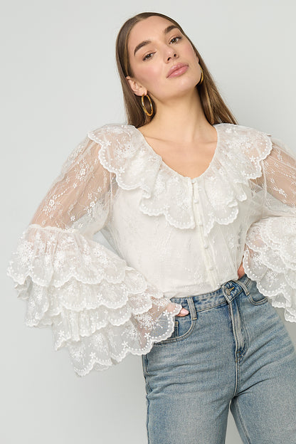 Blouse met Kantdetails