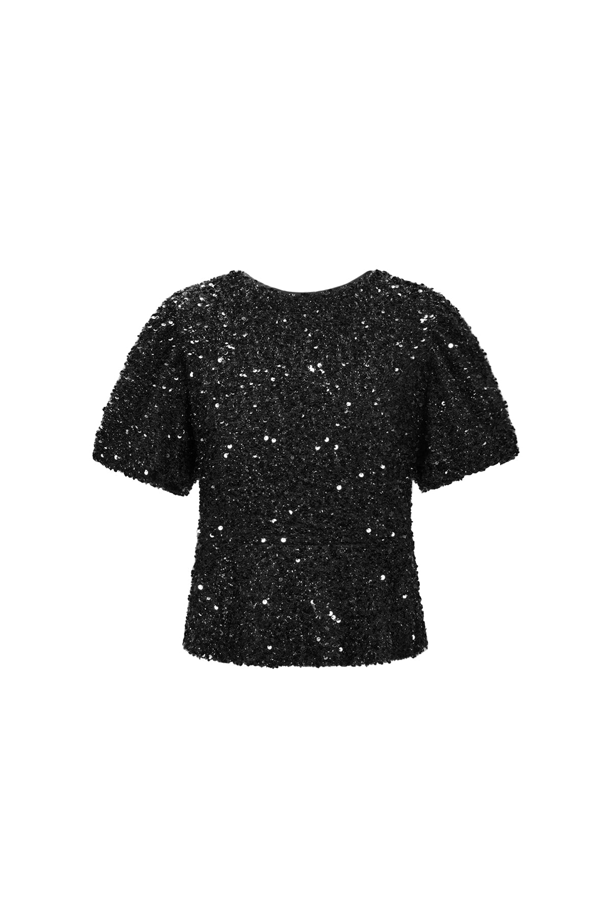 Top met Pailletten en Strikdetail