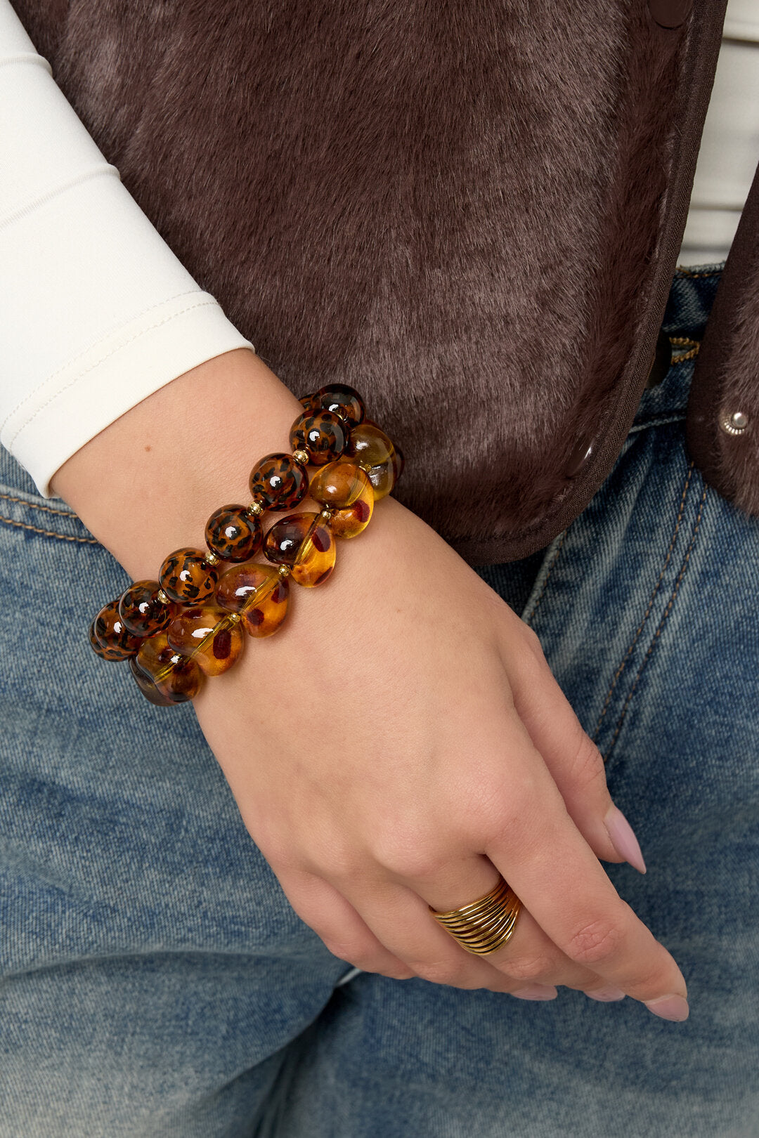 Luipaard Kralenarmband