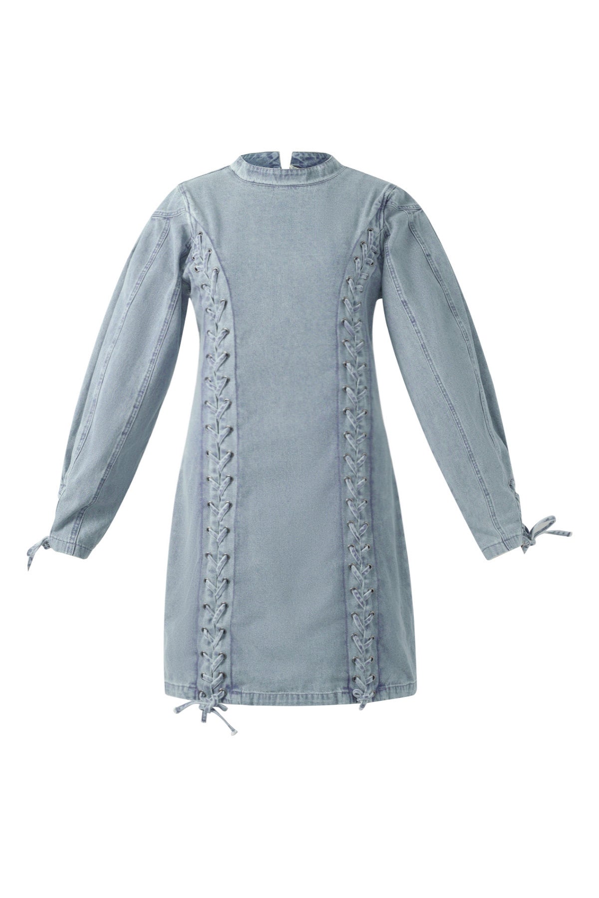 Denim Jurk met Strikdetails