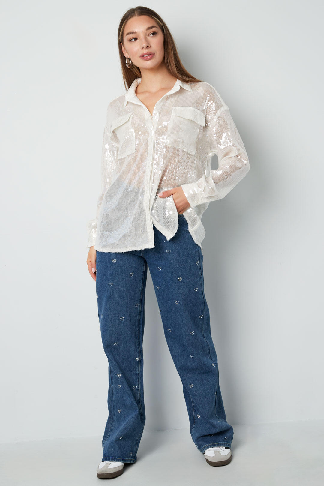 Jeans met Hartjesdetail