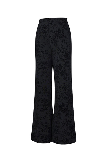 Flared Broek met Bloemenstructuur