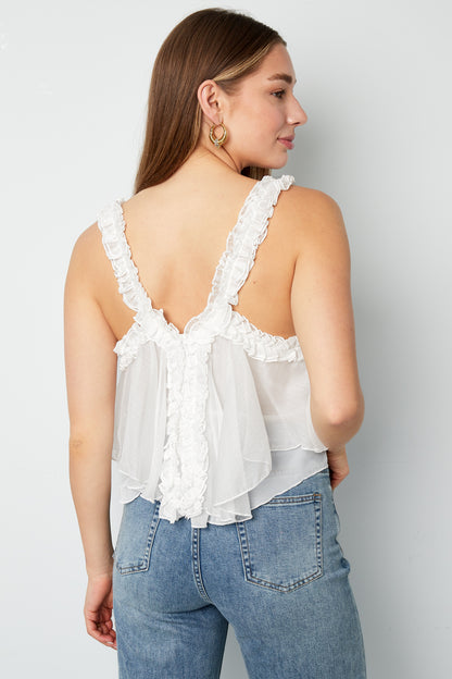 Witte Top met Ruches