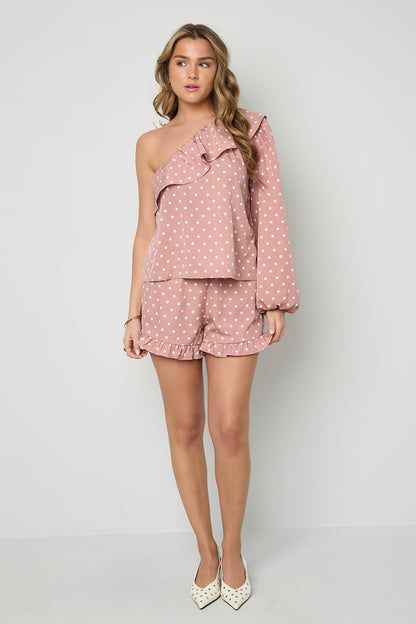 Elegante Off-Shoulder Top met Stippen
