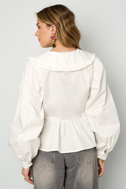 Casual Blouse met Pofmouwen