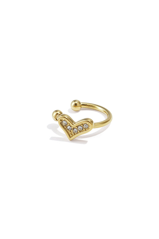 Strass Hart Oorclip