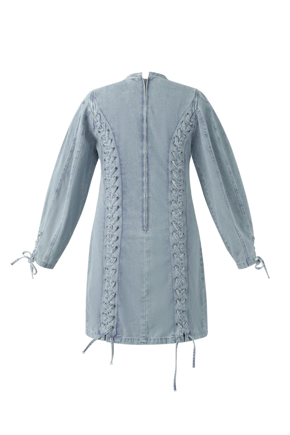 Denim Jurk met Strikdetails