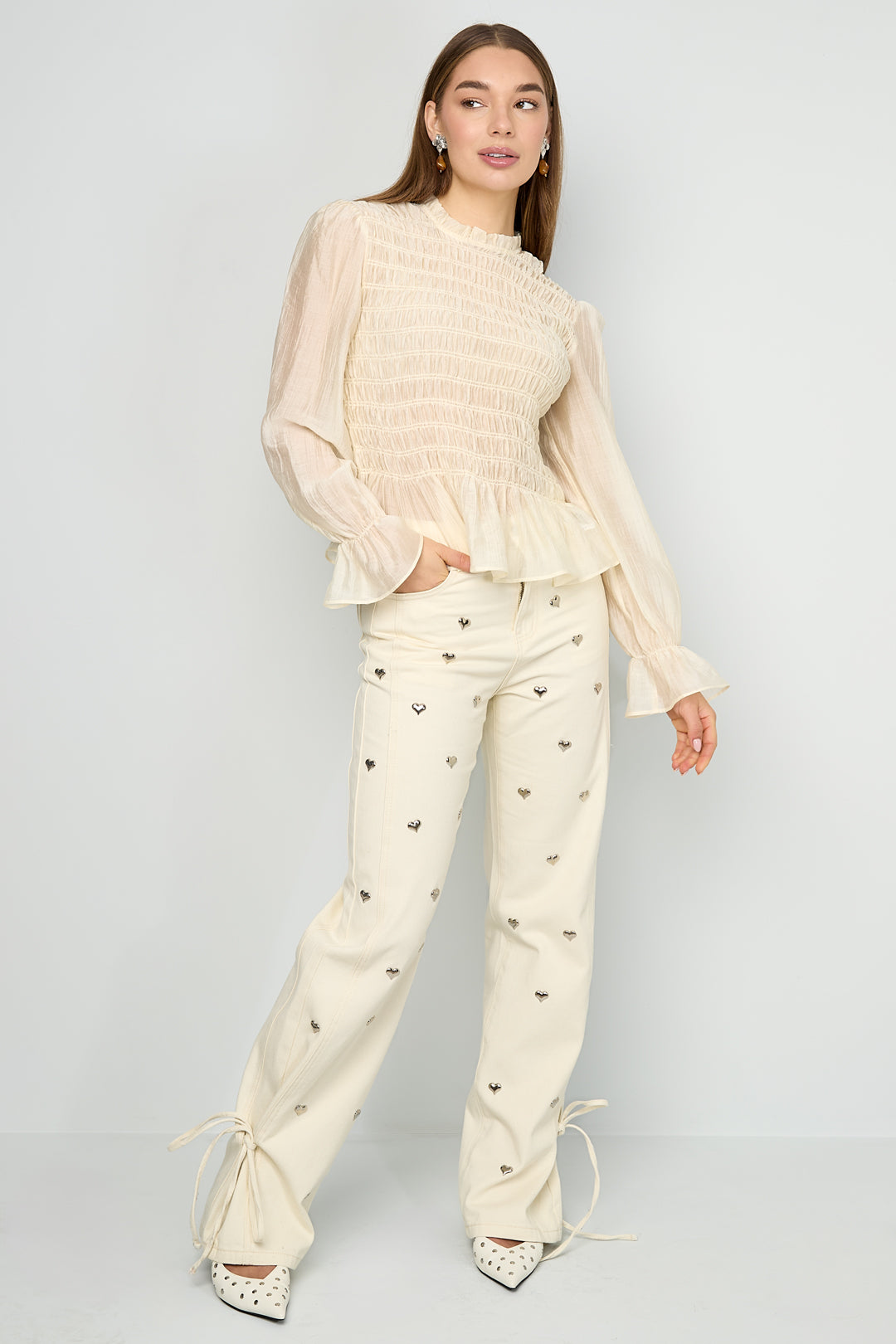 Elegante Top met Lange Mouwen