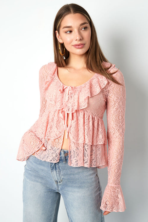 Kanten Shirt met Ruches