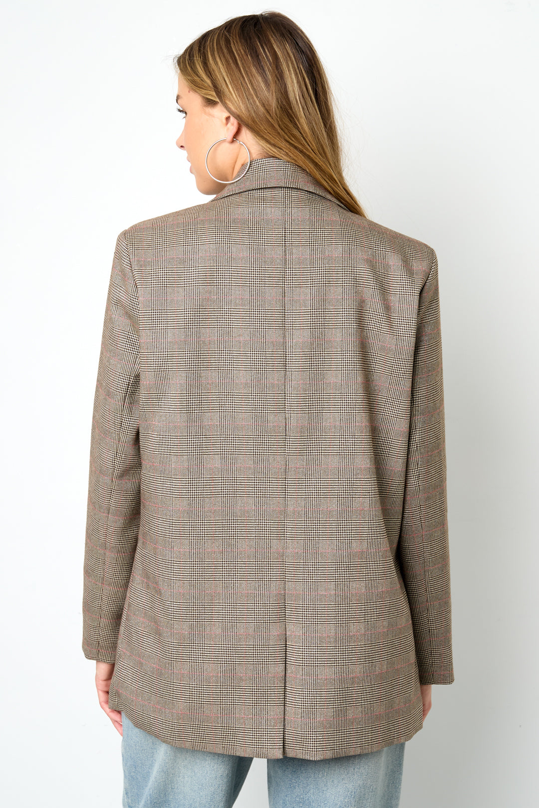Geruite Blazer Klassieke Pasvorm