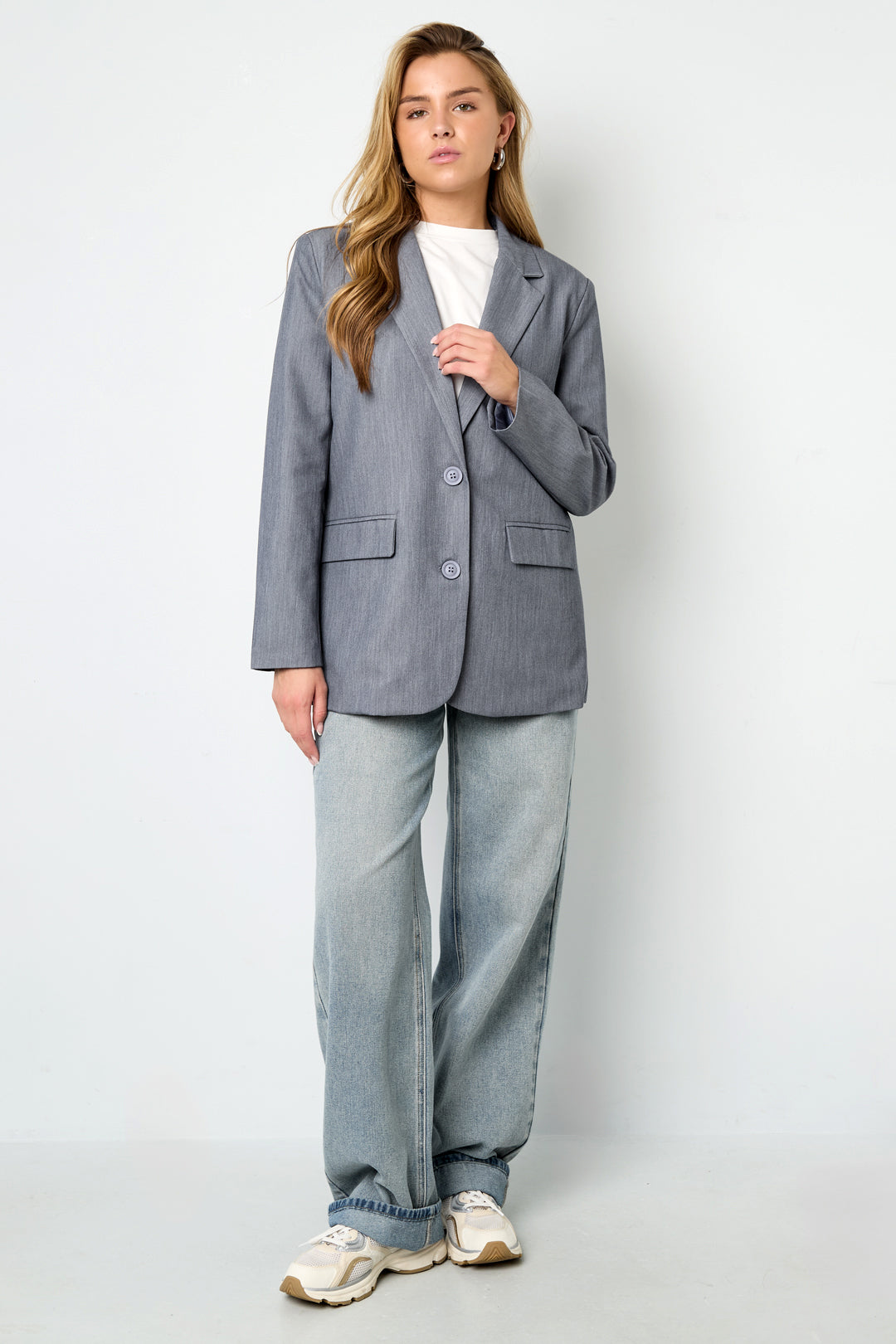 Blazer met Statement Rugprint