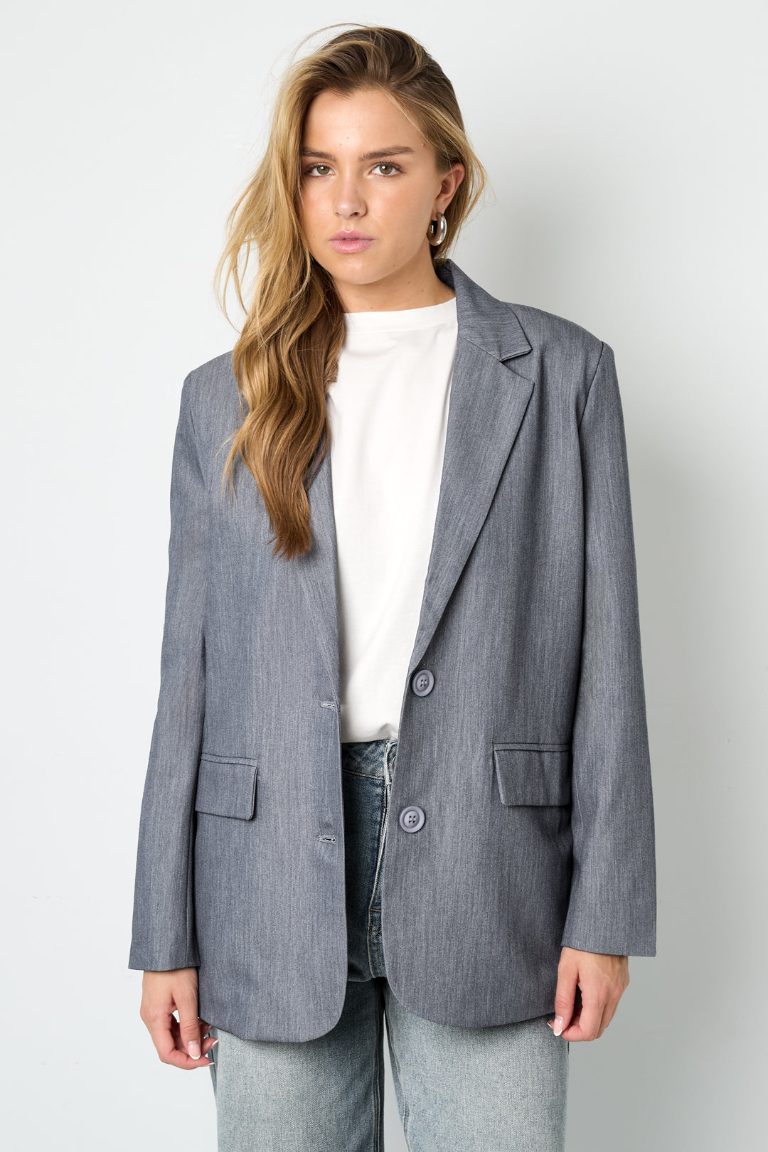 Blazer met Statement Rugprint