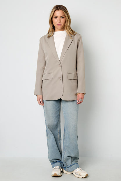 Blazer met Statement Rugprint