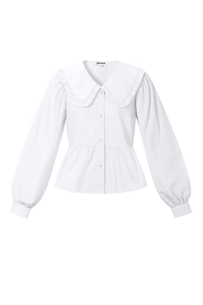 Casual Blouse met Pofmouwen