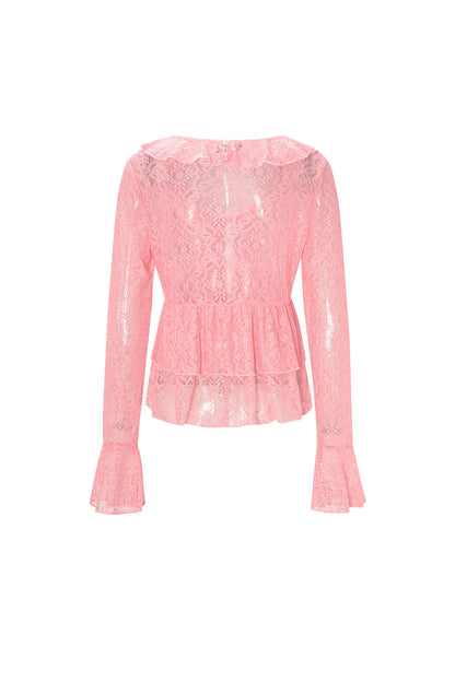 Kanten Shirt met Ruches