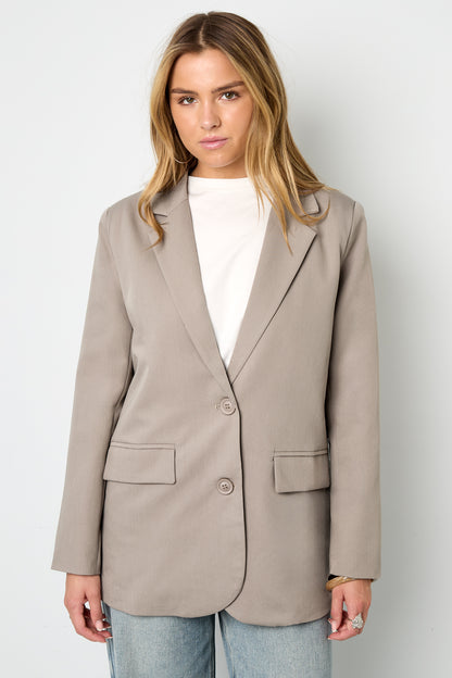Blazer met Statement Rugprint