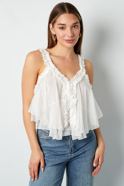Witte Top met Ruches