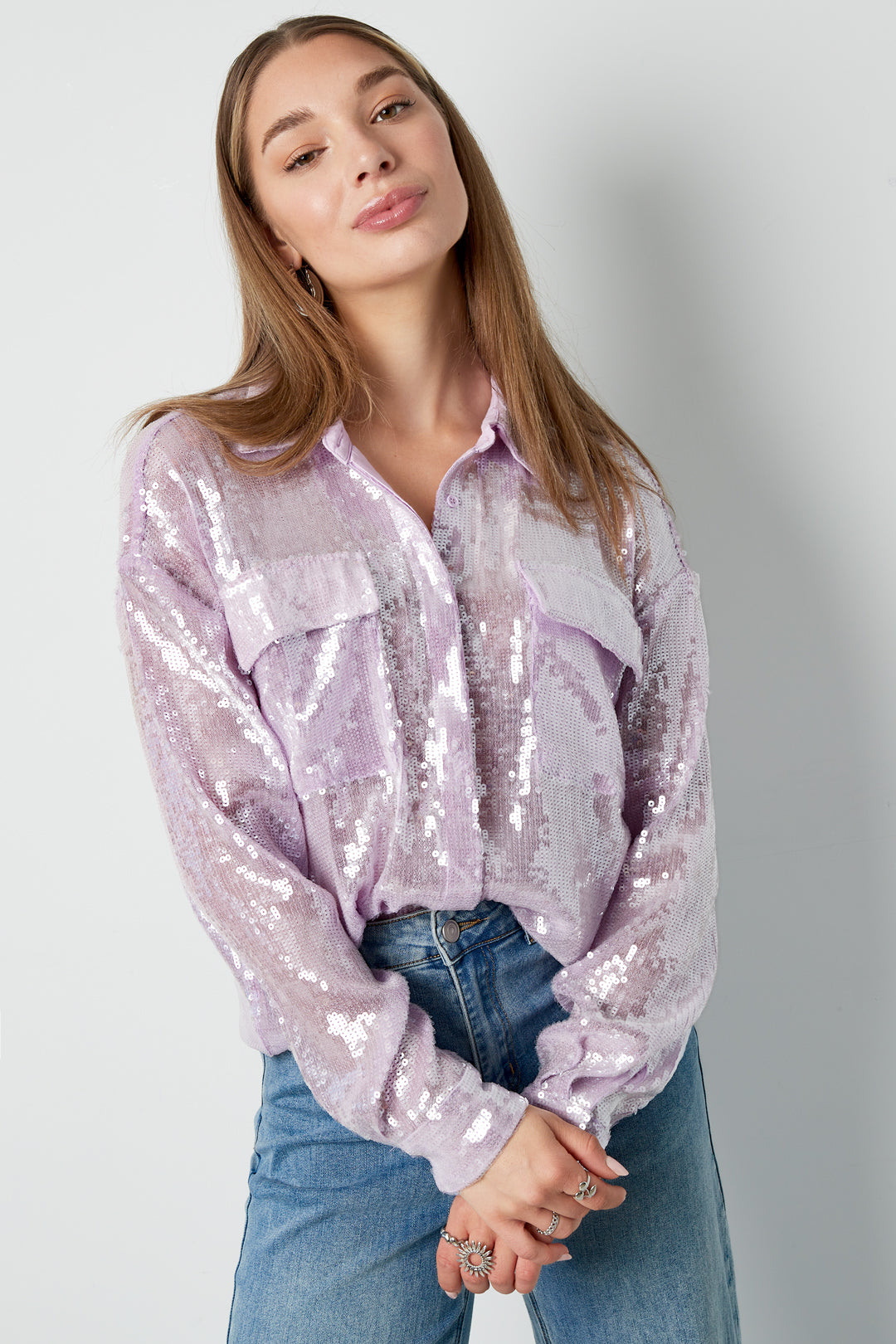 Elegante Glanzende Blouse